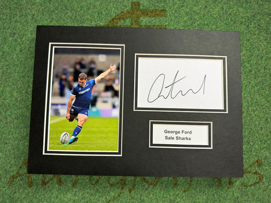 George Ford Signed A4 White Card Mount - Sale Sharks-ZCL Autographs