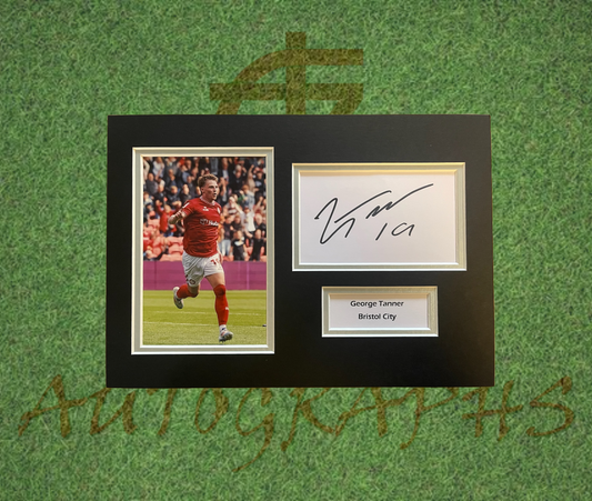 George Tanner Bristol City Signed Presentation Mount Display-Signed Presentation Display-ZCL Autographs-ZCL Autographs