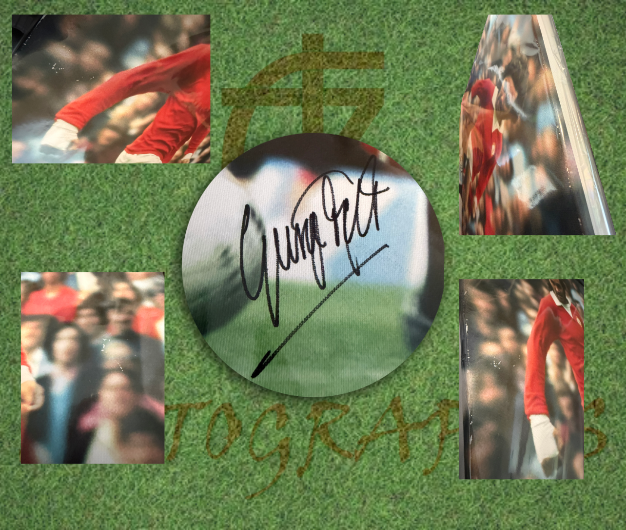George Best Signed 20x16 Manchester United Football Club Canvas Marks