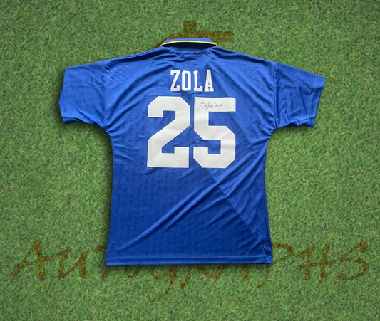 Gianfranco Zola Signed Chelsea Football Club Signed 1997 FA Cup Home Shirt