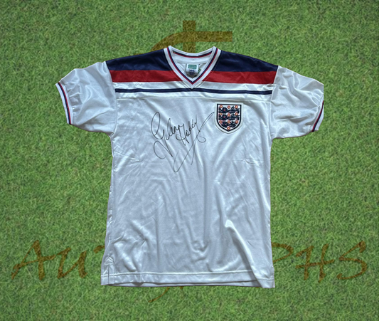 Glenn Hoddle Signed England Football 1982 Retro Home Shirt-Signed Shirt-ZCL Autographs-ZCL Autographs
