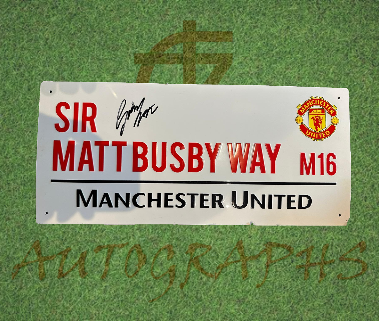 Gordon Strachan Signed Manchester United Street Sign-Signed Street Sign-ZCL Autographs-ZCL Autographs