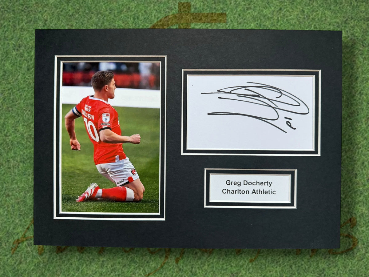 Greg Docherty Charlton Athletic Signed Presentation Mount Display-ZCL Autographs