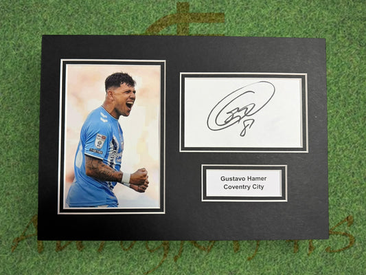 Gustavo Hamer Signed A4 White Card Mount - Coventry City-ZCL Autographs
