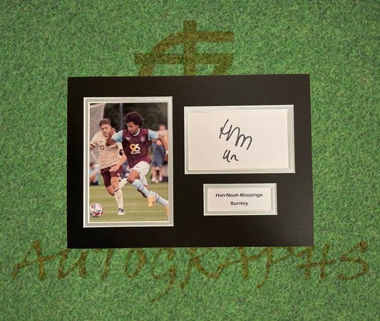 Han-Noah Massengo Burnley Signed Presentation Mount Display-Signed Presentation Display-ZCL Autographs-ZCL Autographs