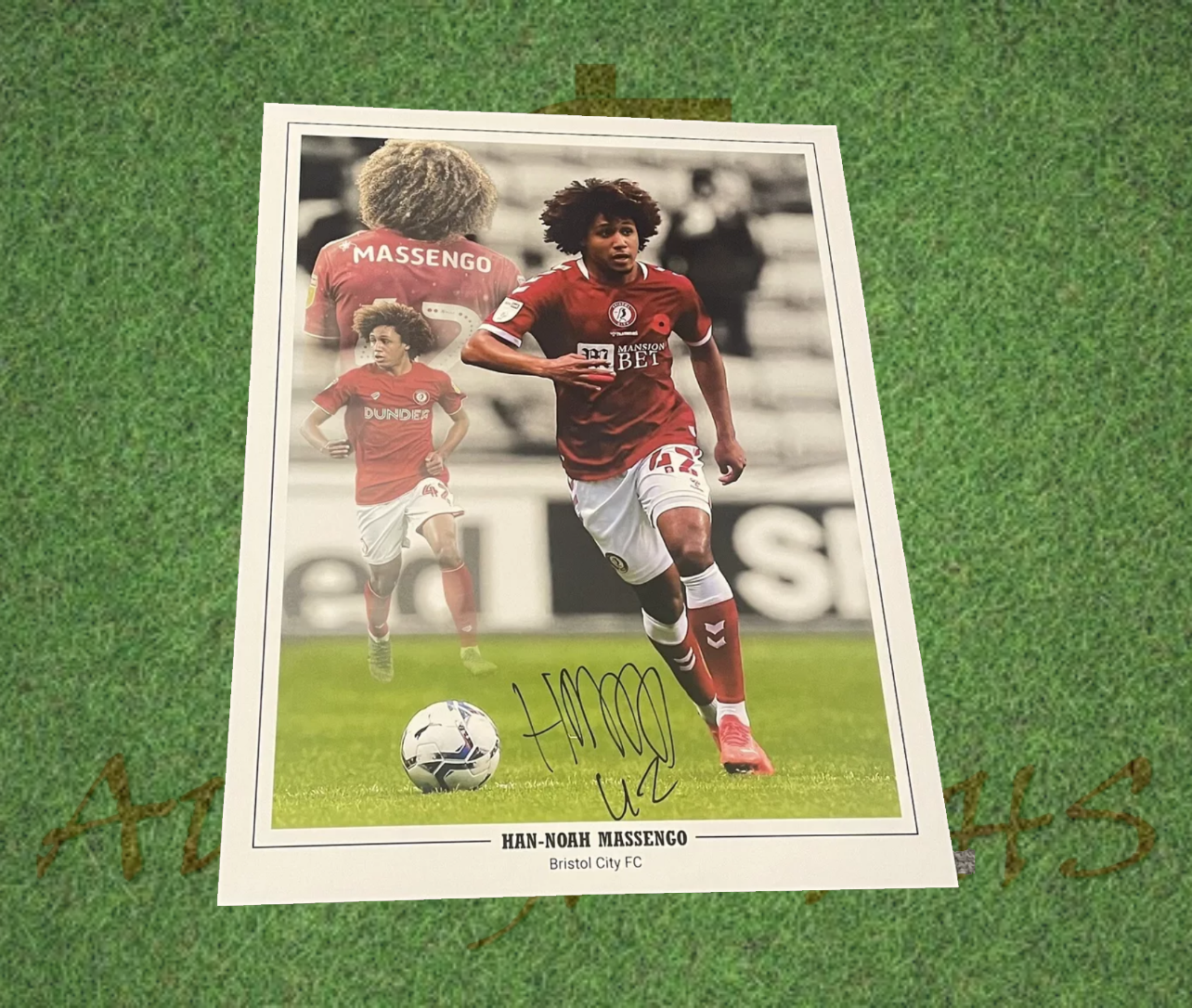 Han Noah Massengo Signed 16x12 Bristol City Football Club Photo-Signed Photo-ZCL Autographs-ZCL Autographs