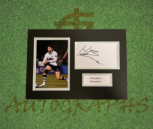 Harry Byrne Bristol Bears Rugby Signed Presentation Mount Display-Signed Presentation Display-ZCL Autographs-ZCL Autographs