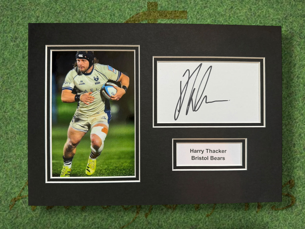 Harry Thacker Bristol Bears Signed Presentation Mount Display-ZCL Autographs