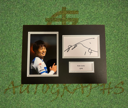Koki Saito QPR Signed Presentation Mount Display