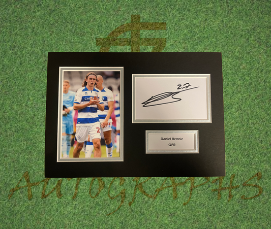 Daniel Bennie QPR Signed Presentation Mount Display