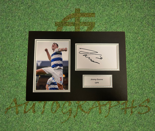 Jimmy Dunne QPR Signed Presentation Mount Display