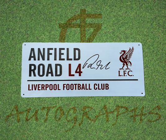 Robbie Fowler Signed Liverpool Street Sign