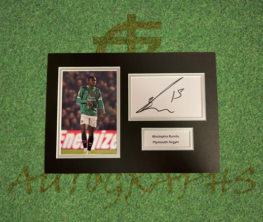 Mustapha Bundu Plymouth Argyle Signed Presentation Mount Display