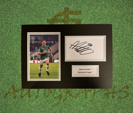 Adam Randell Plymouth Argyle Signed Presentation Mount Display