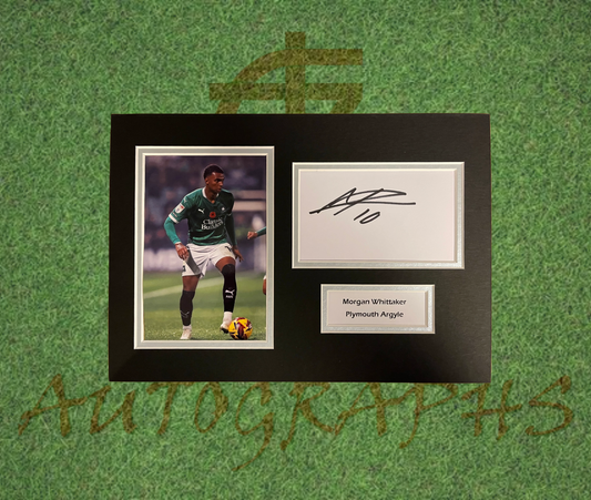 Morgan Whittaker Plymouth Argyle Signed Presentation Mount Display