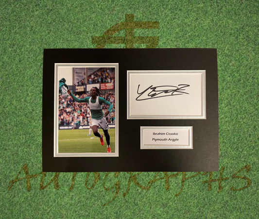 Ibrahim Cissoko Plymouth Argyle Signed Presentation Mount Display