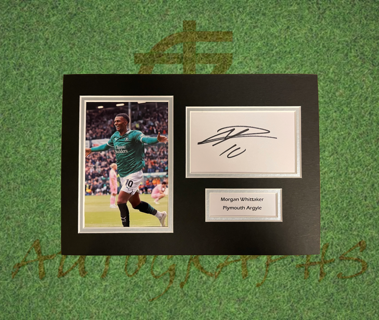 Morgan Whittaker Plymouth Argyle Signed Presentation Mount Display