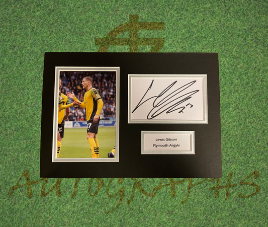 Lewis Gibson Plymouth Argyle Signed Presentation Mount Display