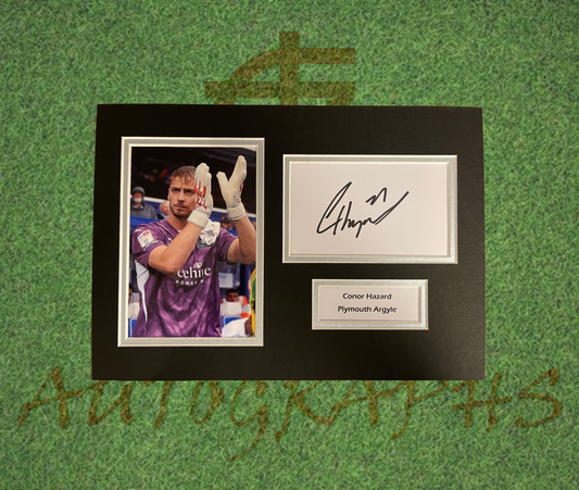 Conor Hazard Plymouth Argyle Signed Presentation Mount Display