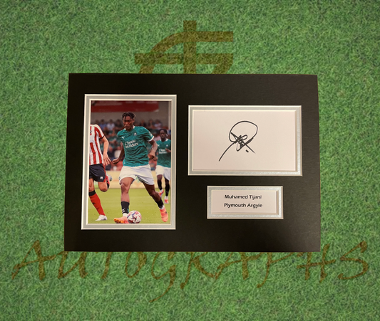 Muhamed Tijani Plymouth Argyle Signed Presentation Mount Display