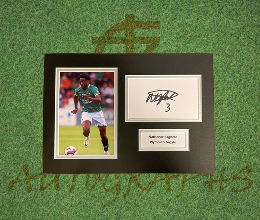 Nathanael Ogbeta Plymouth Argyle Signed Presentation Mount Display