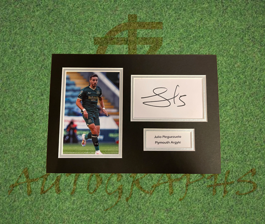 Julio Pleguezuelo Plymouth Argyle Signed Presentation Mount Display