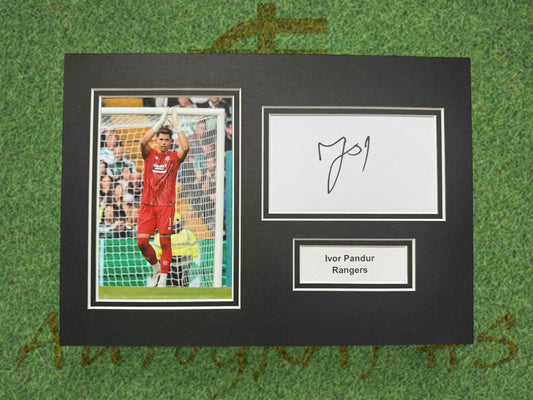 Ivor Pandur Rangers Signed Presentation Mount Display-ZCL Autographs