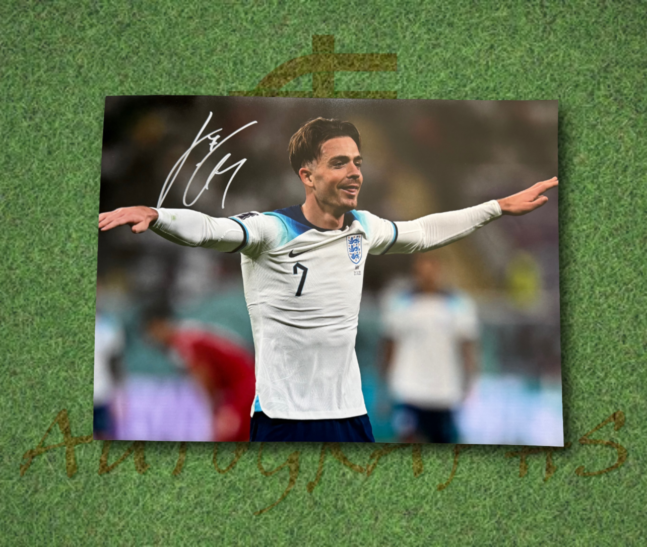 Jack Grealish Signed 16x12 England Football Celebration Photo 2