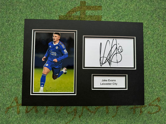 Jake Evans Signed A4 White Card Mount - Leicester City-ZCL Autographs
