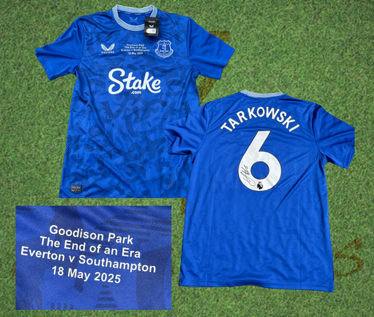 James Tarkowski Signed Everton Home Shirt 2024/25 Last Game at Goodison Park