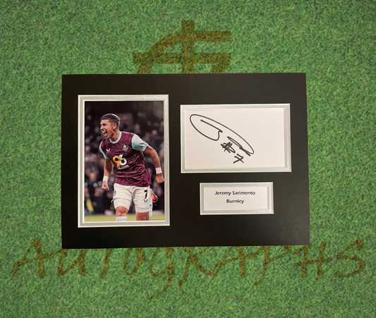 Jeremy Sarmiento Burnley Signed Presentation Mount Display-Signed Presentation Display-ZCL Autographs-ZCL Autographs