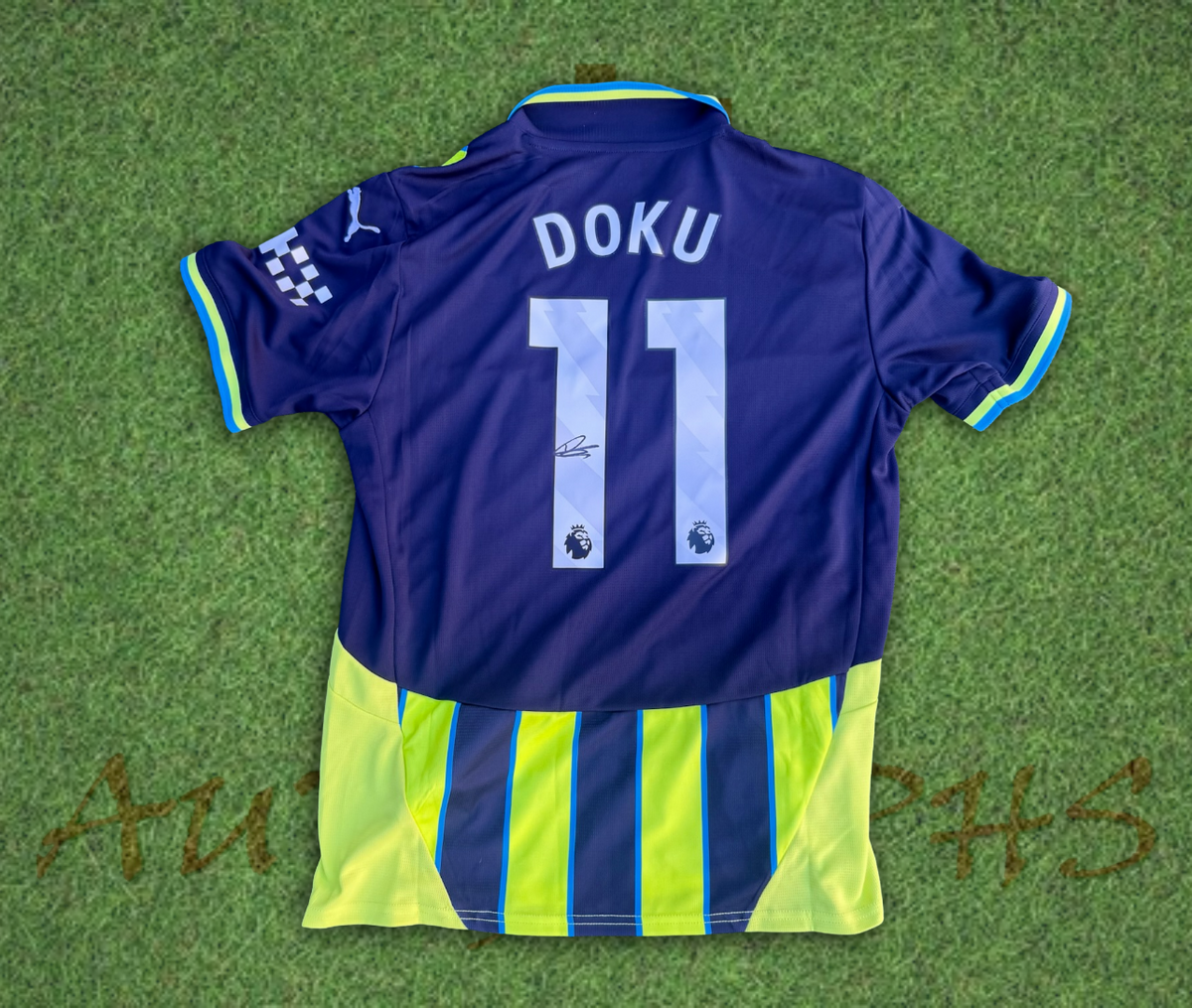 Jeremy Doku Manchester City Football Club Signed 2024/25 Away Shirt