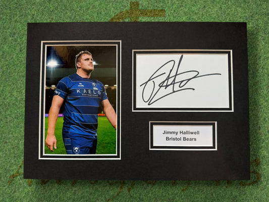 Jimmy Halliwell Bristol Bears Signed Presentation Mount Display-ZCL Autographs