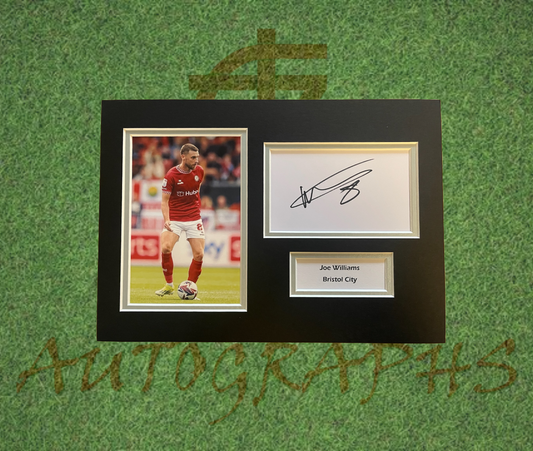 Joe Williams Bristol City Signed Presentation Mount Display-Signed Presentation Display-ZCL Autographs-ZCL Autographs
