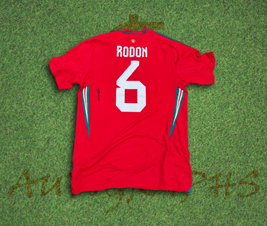 Joe Rodon Wales Signed 2024/25 Football Home Shirt