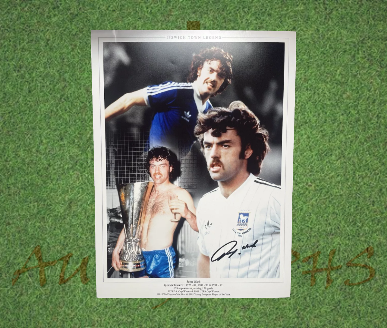 John Wark Signed 16x12 Ipswich Town Football Club Photo-Signed Photo-ZCL Autographs-ZCL Autographs