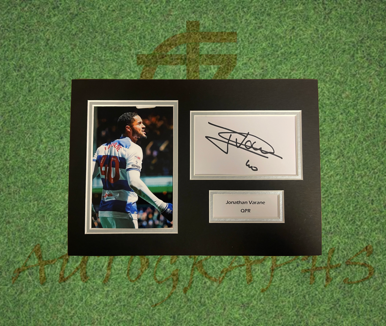 Jonathan Varane QPR Signed Presentation Mount Display-Signed Presentation Display-ZCL Autographs-ZCL Autographs