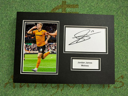 Jordan James Signed A4 White Card Mount - Wolves-ZCL Autographs