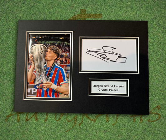 Jorgen Strand Larsen Crystal Palace Football Club Signed Presentation Mount Display