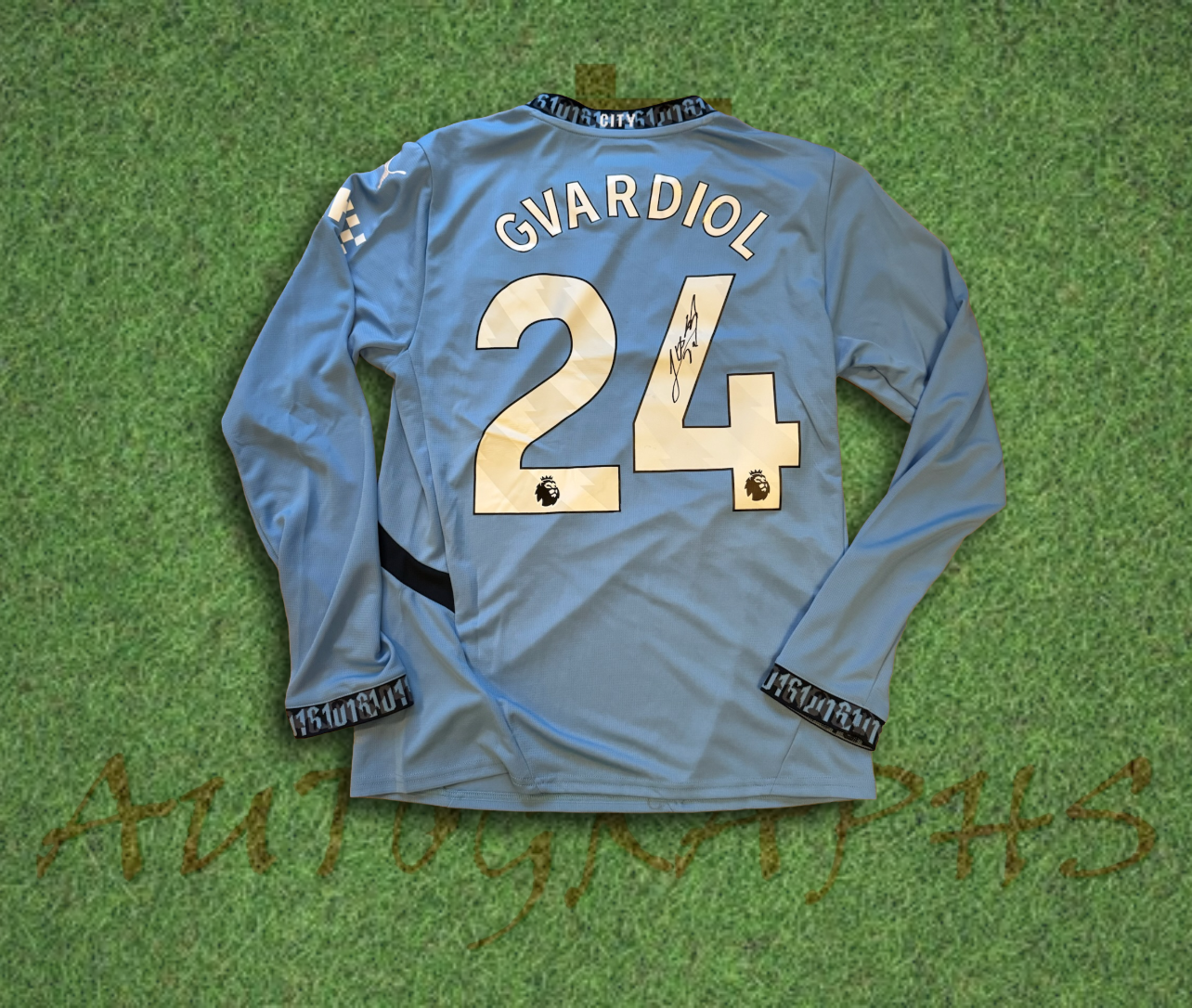 Josko Gvardiol Manchester City Football Club Signed 2024/25 Home Shirt Long Sleeve