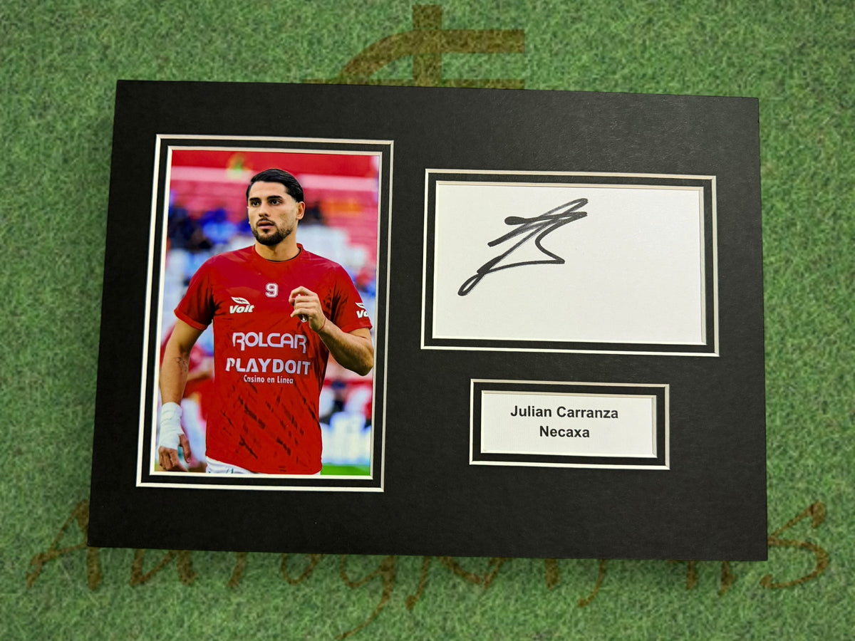 Julián Carranza Necaxa Signed Presentation Mount Display-ZCL Autographs