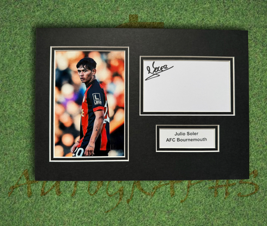 Julio Soler AFC Bournemouth Signed Presentation Mount Display-ZCL Autographs