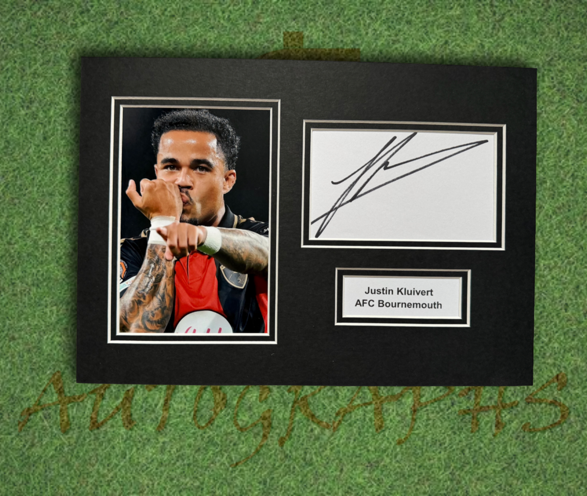 Justin Kluivert AFC Bournemouth Signed Presentation Mount Display-ZCL Autographs