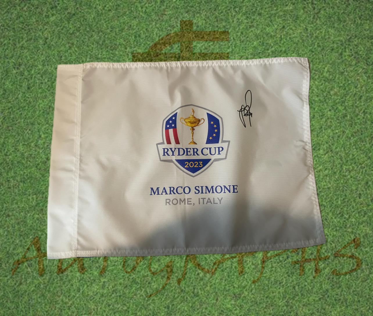 Justin Rose Signed 2023 Ryder Cup Flag-ZCL Autographs-ZCL Autographs