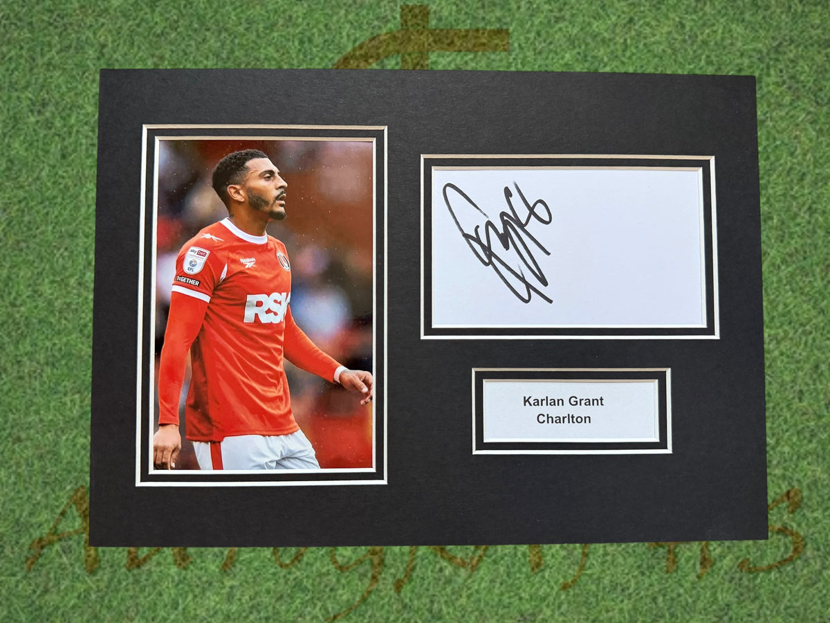 Karlan Grant Charlton Athletic Signed Presentation Mount Display-ZCL Autographs