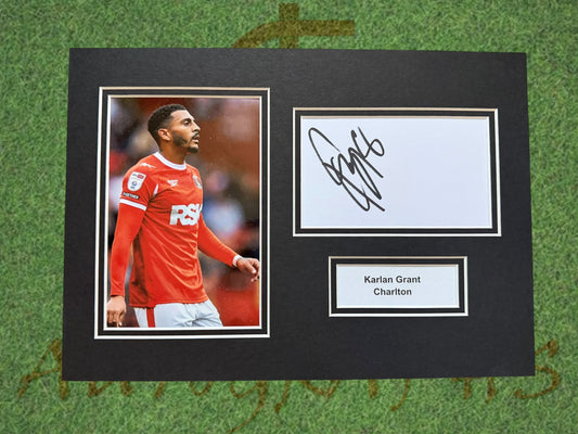Karlan Grant Charlton Athletic Signed Presentation Mount Display-ZCL Autographs