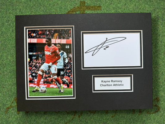 Kayne Ramsay Charlton Athletic Signed Presentation Mount Display-ZCL Autographs