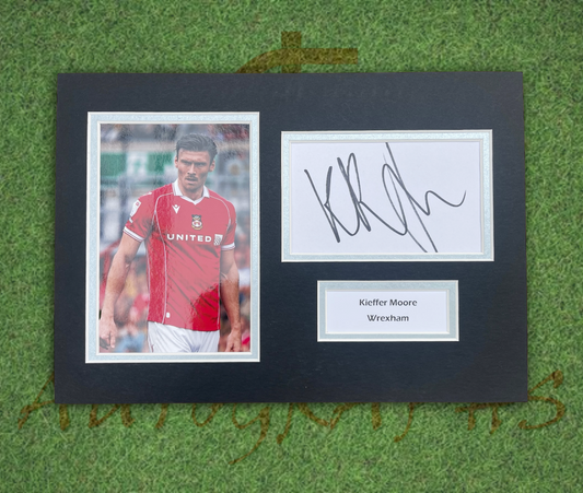 Kieffer Moore Wrexham AFC Signed Presentation Mount Display-Signed Presentation Display-ZCL Autographs-ZCL Autographs