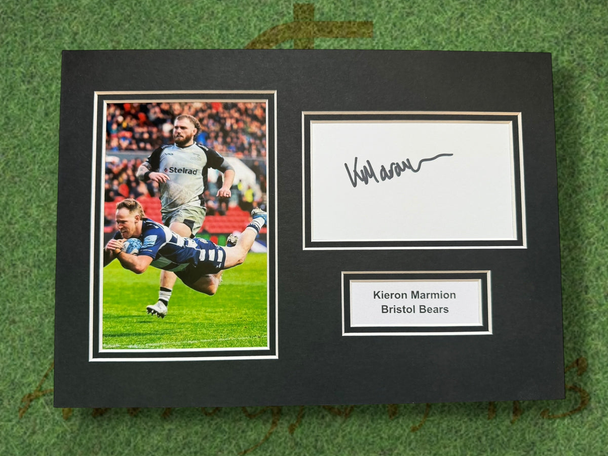Kieron Marmion Bristol Bears Signed Presentation Mount Display-ZCL Autographs