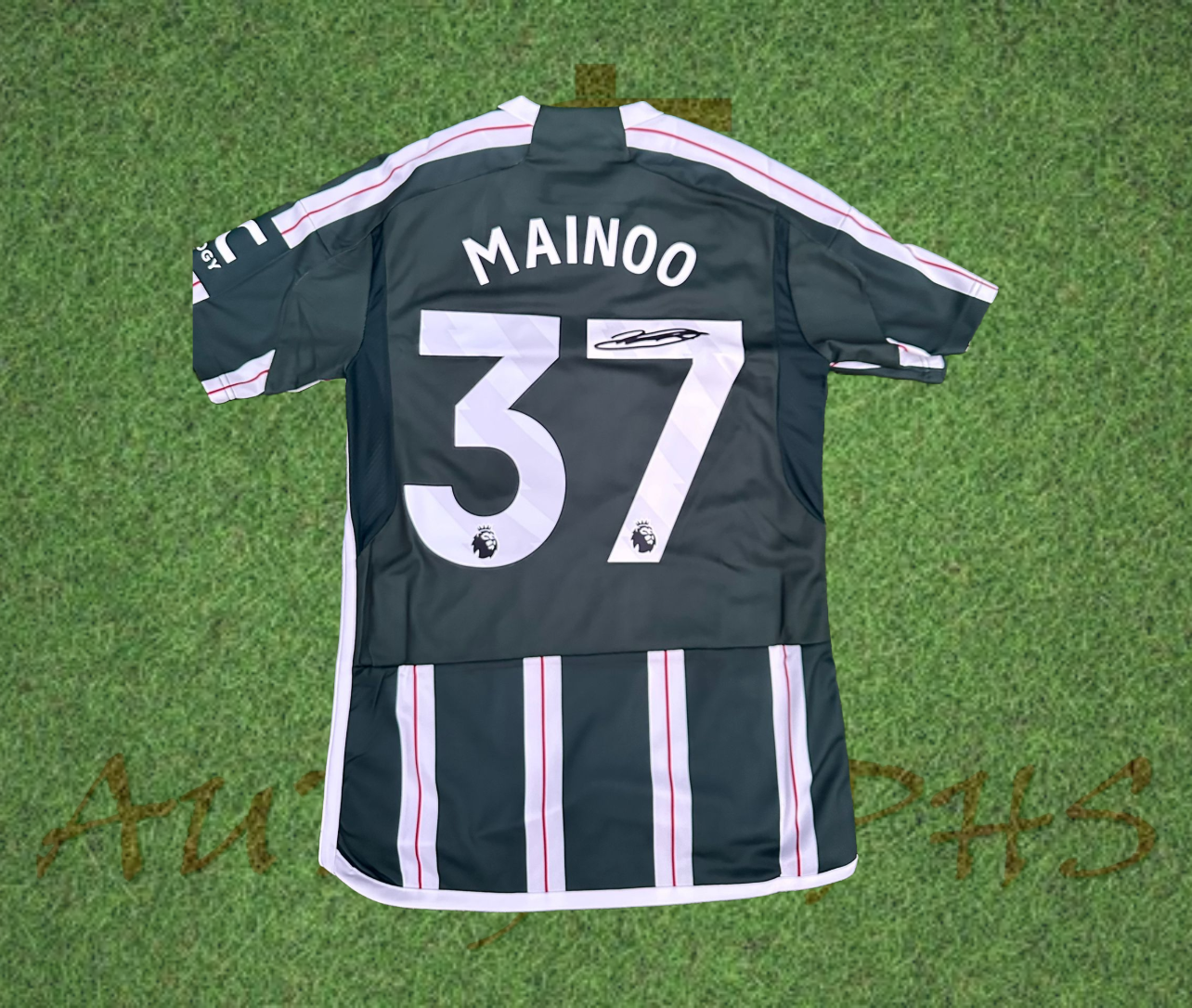 Mainoo Kit Kobbie Mainoo Signed Manchester United Football Club 2023/24 Away Shirt ...